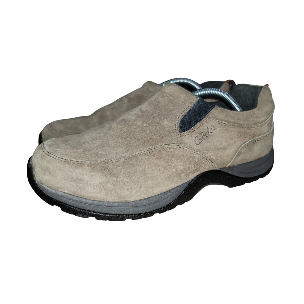 Cabelas‎ Men's Size 10.5 Brown Suede Casual Comfort Slip On Outdoor Shoes - Picture 2 of 11